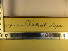 - (Rostkowski, Sigismund), Von Hand: Autogramm, Berufsangabe/Titel/Branche; 'Sigismund Rostkowski, stud. germ.'. 