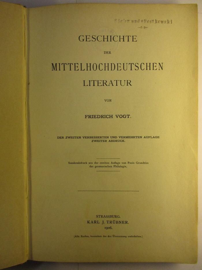5 X 758&lt;2*1906&gt; : Geschichte der mittelhochdeutschen Literatur (1906)