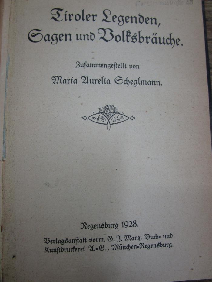 Ci 230: Tiroler Legenden, Sagen und Volksbräuche (1928)