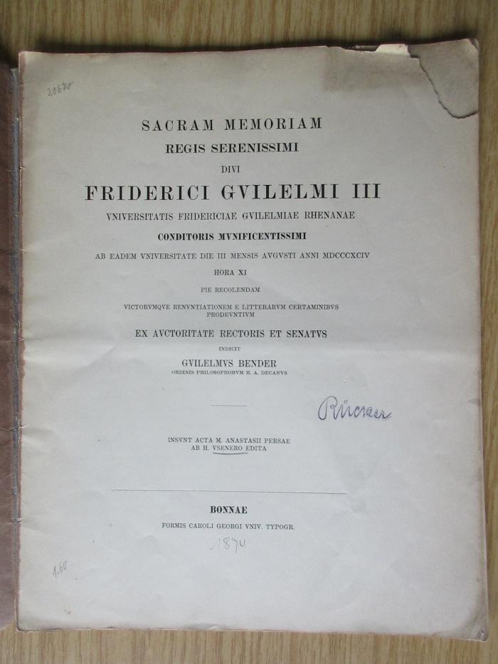34/44/8066(8) : Acta m. Anastasii Persae (1894)