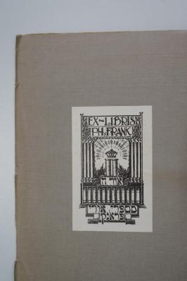 08 015051 : Die gaonäischen Verordnungen (1929);- (Frank, Ph.;Frank, Uri), Etikett: Exlibris, Name; 'Ex-Libris
Ph. Frank
אור ה׳
מספרי אורי
פראנק'. 