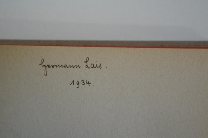 07 009884 : Jesus Christus (1933);- (Lais, Hermann), Von Hand: Autogramm, Datum; 'Hermann Lais
1934.'. 