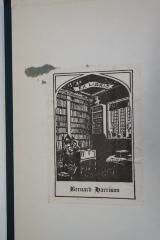 - (Harrison, Bernard), Etikett: Exlibris, Name, Abbildung; 'Exlibris
Bernard Harrison'. 