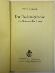 1 C 71<a> : Der Nationalgedanke von Rousseau bis Ranke (1937)</a>