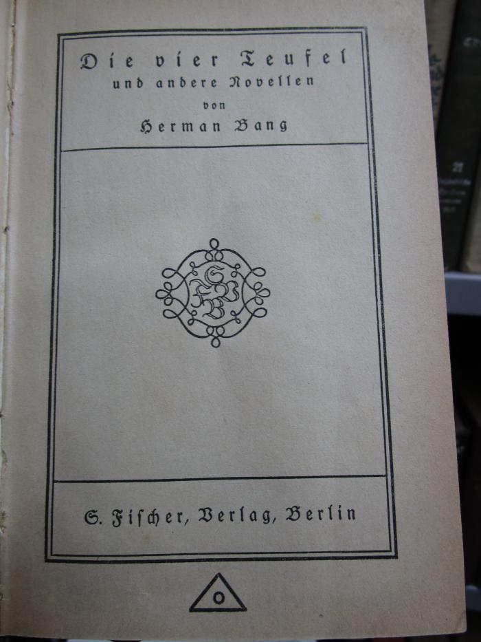 III 94673 2. Ex.: Die vier Teufel und andere Novellen (um 1916)