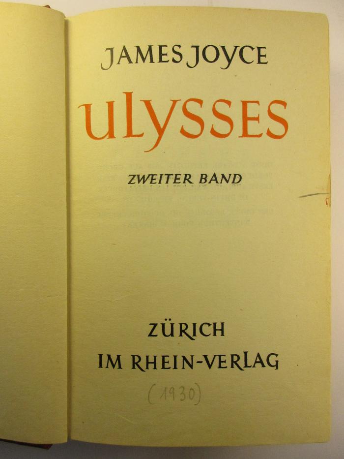 1 M 51-2 : Ulysses : 2. (1930)