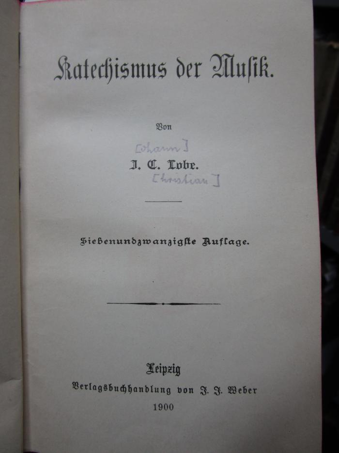 IV 13129 bg: Katechismus der Musik (1900)