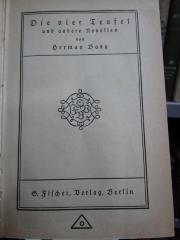 III 94673 2. Ex.: Die vier Teufel und andere Novellen (um 1916)