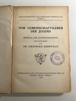Fbf 64 (ausgesondert) : Vom Gemeinschaftsleben der Jugend. Beiträge zur Jugendforschung. (1922)