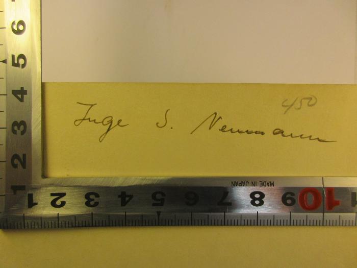 - (Neumann, Inge S.), Von Hand: Autogramm; 'Inge S. Neumann'. 