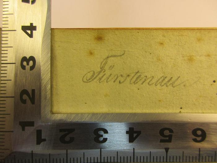 - (Fürstenau, [?]), Von Hand: Autogramm; 'Fürstenau'. 