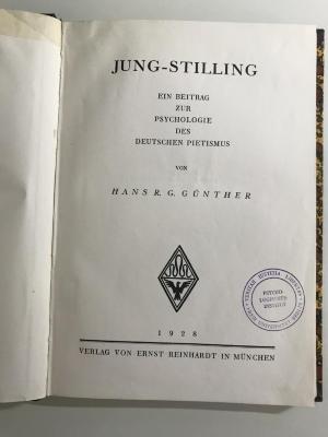Fdd 300 (ausgesondert) : Jung-Stilling. Ein Beitrag zur Psychologie des Deutschen Pietismus. (1928)