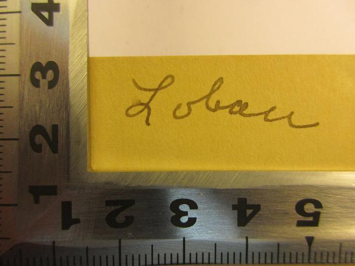 - (Loban, [?]), Von Hand: Autogramm; 'Loba[n]'. 