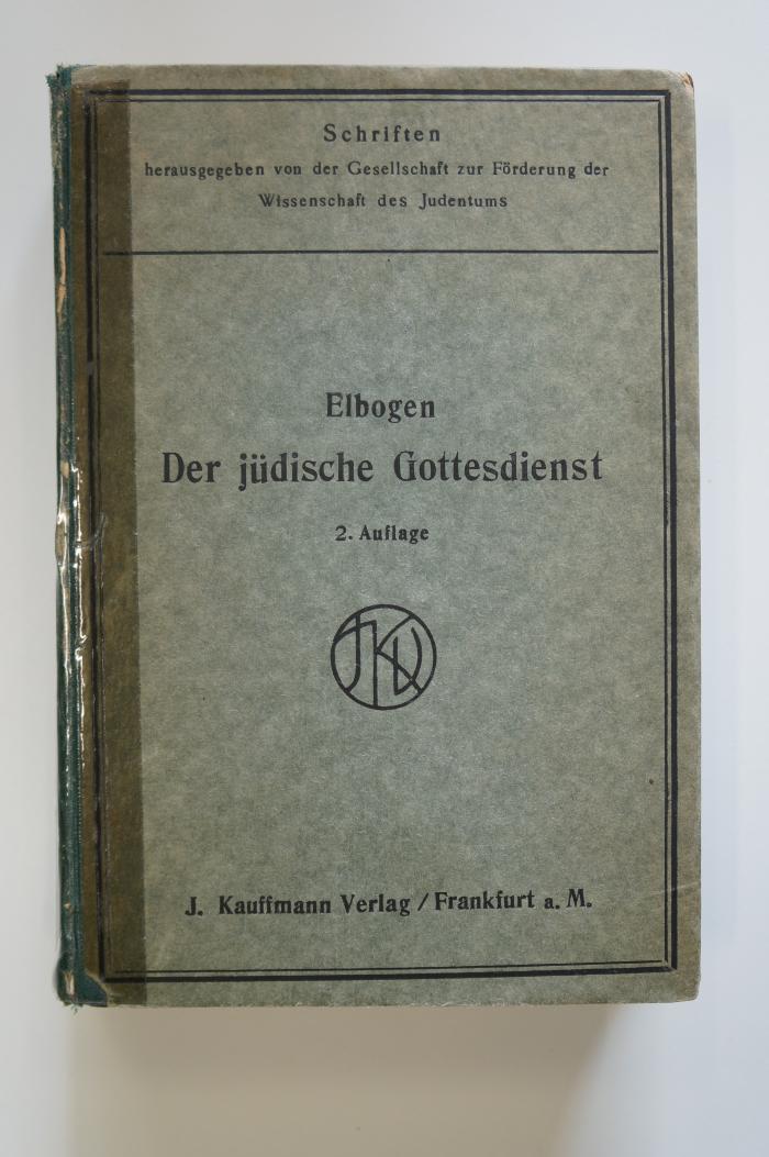 08 029305 : Der jüdische Gottesdienst in seiner geschichtlichen Entwicklung (1924)