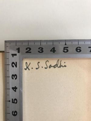 EC 4350 W 492 : Die Ursprünge der Lyrik. Eine entwicklungspsychologische Untersuchung. (1924);- (Sodhi, Kripal Singh), Von Hand: Name; 'K. S. Sodhi'. 
