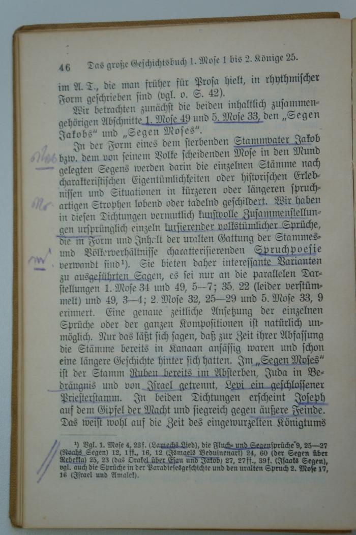 08 049680 : Die Entstehung des Alten Testaments (1912);- (unbekannt), Von Hand: Notiz; '[...]'. 