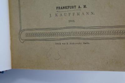 09 022861 : Festschrift zum Siebzigsten Geburtstage A. Berliner's. Gewidmet von Freunden und Schülern (1903);- (Bergungsstelle 065, Herrenlose Bestände des Bezirksamtes Marienfelde), Von Hand: Nummer; '65'. 