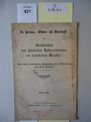 D 415 41: Die Pensions-, Witwen- und Waisenkasse des "Verbandes der jüdischen Lehrervereine im deutschen Reiche." Eine kurze actenmäßige Darstellung ihrer Enstehung und ihres Zweckes. (1901)