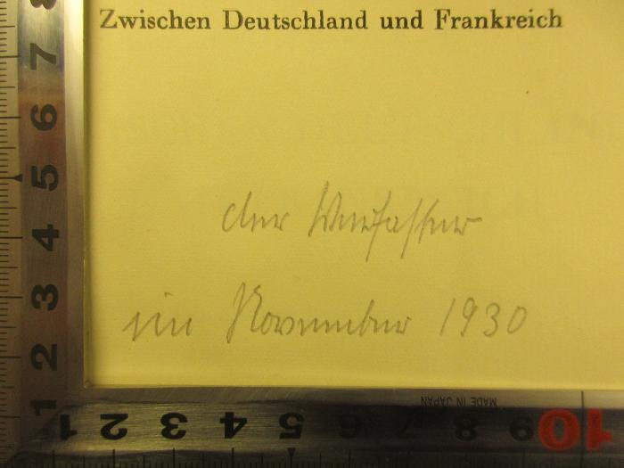 -, Von Hand: Datum, Notiz; '[?]
im November 1930'