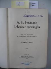 B Hey : A. H. Heymann Lebenserinnerungen (1909)