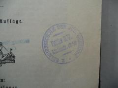 - (II. Religionsschule de Jüdischen Gemeinde Berlin), Stempel: Ortsangabe, Name; '2. Religionsschule der jüd. Gemeinde
Berlin S.W.
Lindenstr. 48/50'.  (Prototyp)