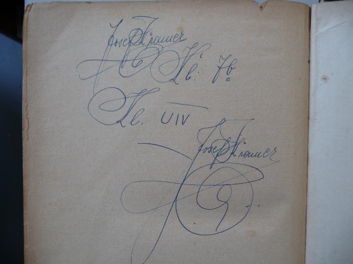 - (Kramer, Josef), Von Hand: Autogramm, Name; 'Josef Kramer'. 