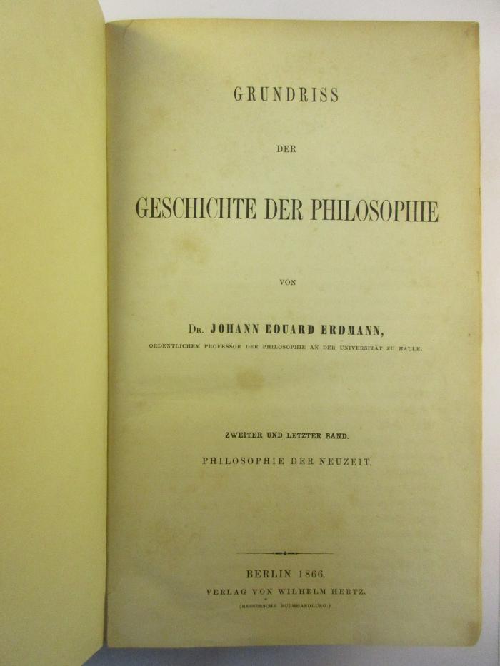 1 G 324-2 : Philosophie der Neuzeit (1866)