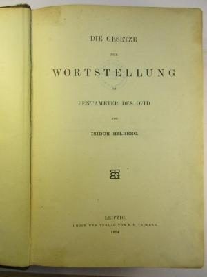 4 K 71 : Die Gesetze der Wortstellung im Pentameter des Ovid (1894)