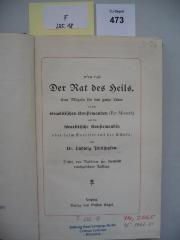 F 235 18: Der Rat des Heils. Eine Mitgabe für das ganze Leben an den israelitischen Konfirmanden (Bar Mizwah) und die israelitische Konfirmandin oder beim Austritt aus der Schule. (k.A.)