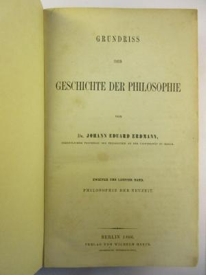 1 G 324-2 : Philosophie der Neuzeit (1866)
