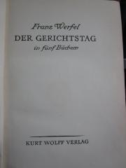 III 64777 Ers.: Der Gerichtstag : in fünf Büchern (1919)