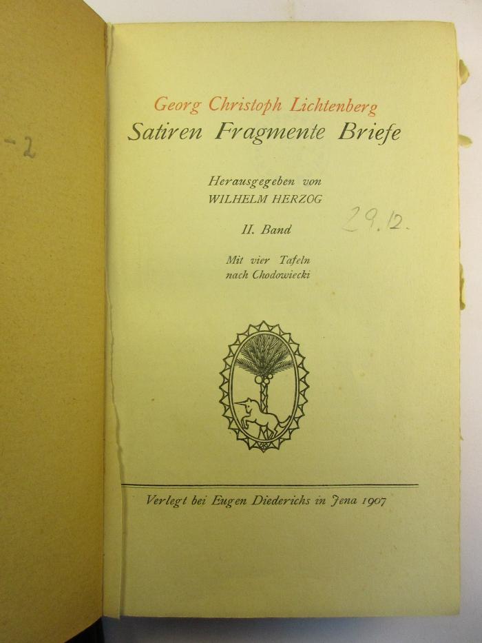 1 G 289-2 : Satiren Fragmente Briefe (1907)