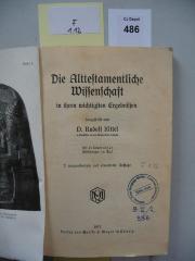 F 1 12: Die Alttestamentliche Wissenschaft in ihren wichtigsten Ergebnissen. (1917)