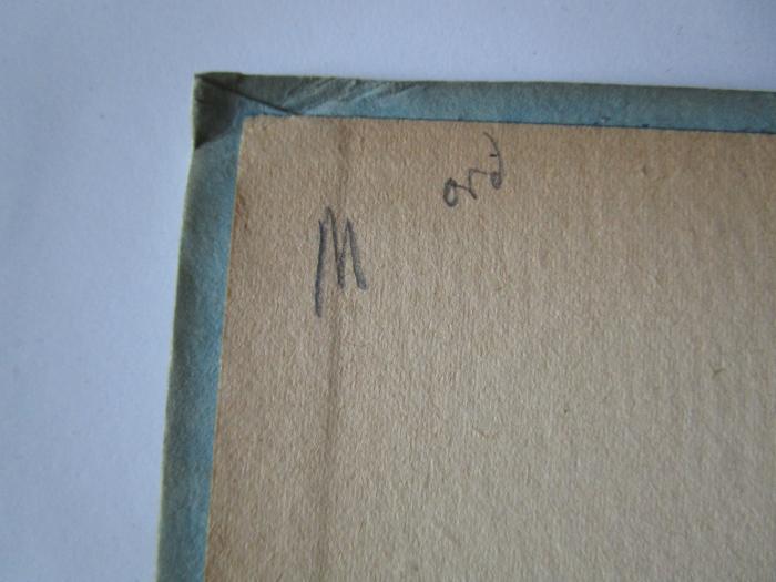 III 39286 2. Ex.: E.T.A. Hoffmann : Bibliographie (1924);J / 100 (unbekannt), Von Hand: Notiz; 'M ord'. 