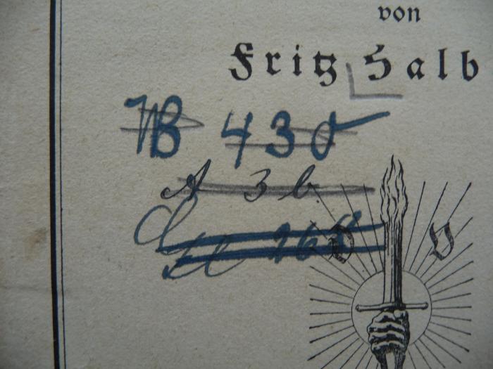 - (Deutschland (Deutsches Reich). Reichslandbund), Von Hand: Inventar-/ Zugangsnummer, Signatur; 'UB 430
A 3 b
xx 268'. 