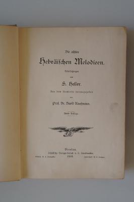 95 040467 : Die echten hebräischen Melodieen (1904)