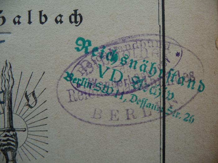 - (Deutschland (Deutsches Reich). Reichslandbund), Stempel: Ortsangabe, Name; 'Reichslandbund
WanderLüsterer'. 