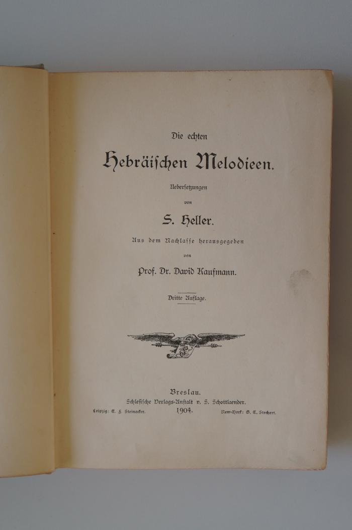 95 040467 : Die echten hebräischen Melodieen (1904)