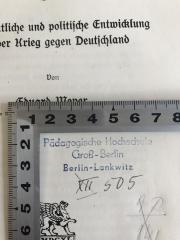 - (Pädagogische Hochschule Berlin), Stempel: Name, Ortsangabe, Berufsangabe/Titel/Branche; 'Pädagogische Hochschule Groß-Berlin Berlin-Lankwitz'.  (Prototyp)