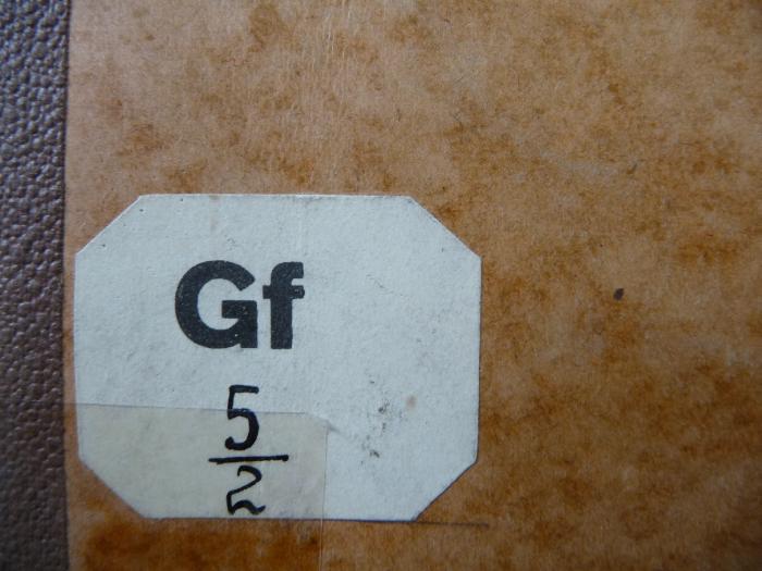 -, Etikett: Signatur; 'Gf 5/2'