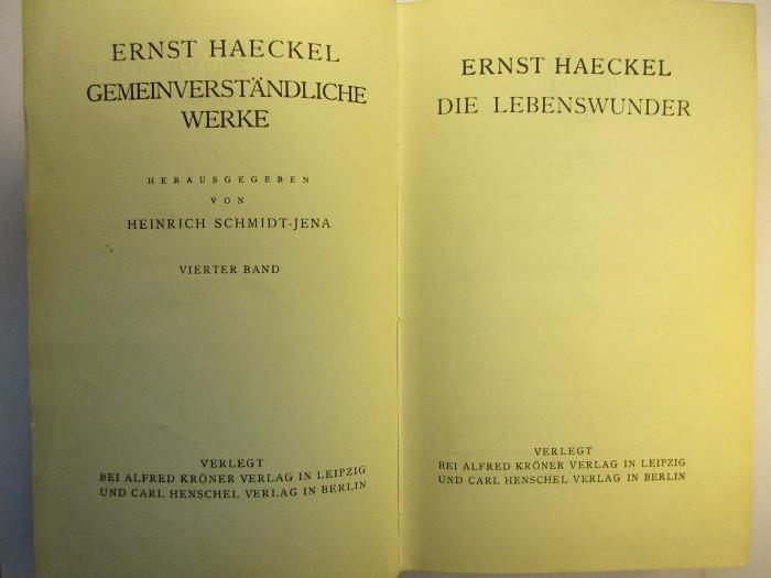 1 S 30 - 4 : Die Lebenswunder (1924)