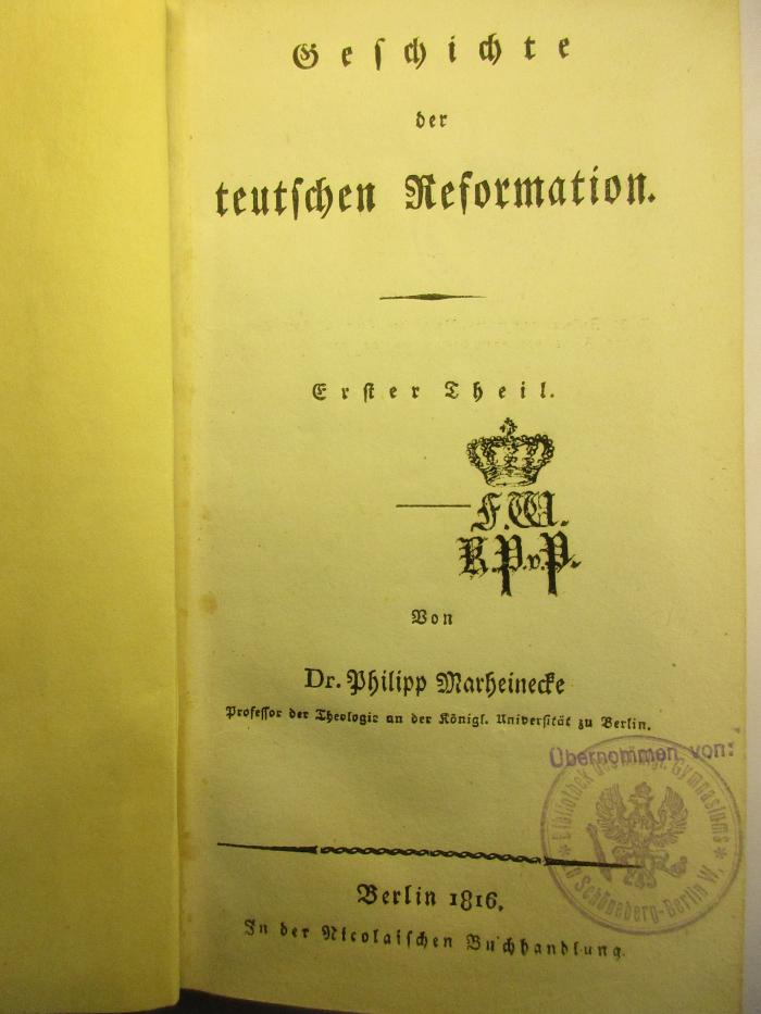 2 F 78 - 1 : Geschichte der teutschen Reformation (1816)