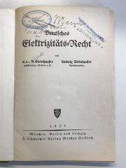 H1d9 (ausgesondert) : Deutsches Elektrizitäts-Recht (1928)