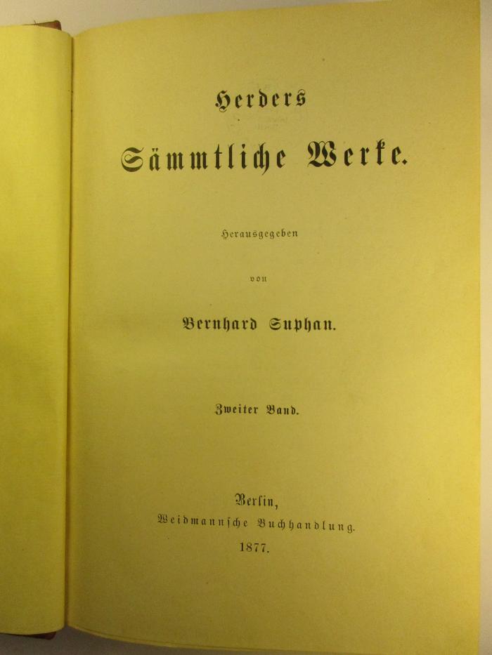 1 L 141-2 : Herders Sämmtliche Werke : 2. (1877)