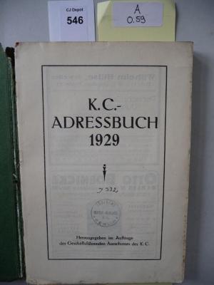 A 0 59: K.C.-Adressbuch 1929. (k.A.)