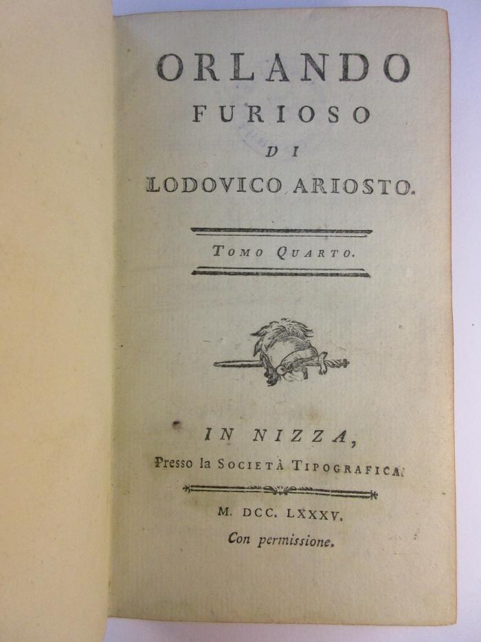 1 N 54 - 4 : Orlando Furioso (1785)