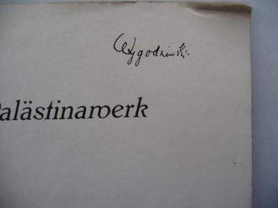 - (Wygodzinski, Benno), Von Hand: Autogramm; 'Wygodzinski'. 