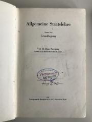 KN 56 1 (ausgesondert) : Allgemeine Staatslehre. Grundlegung (1945)
