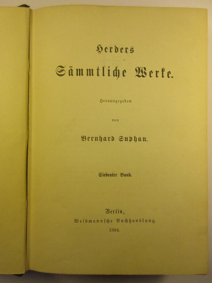 1 L 141-7 : Herders Sämmtliche Werke : 7. (1884)