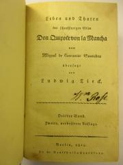 1 N 51&lt;2a&gt; - 3/4 : Leben und Thaten des Scharfsinnigen Edlen Don Quixchote von la Mancha (1815)